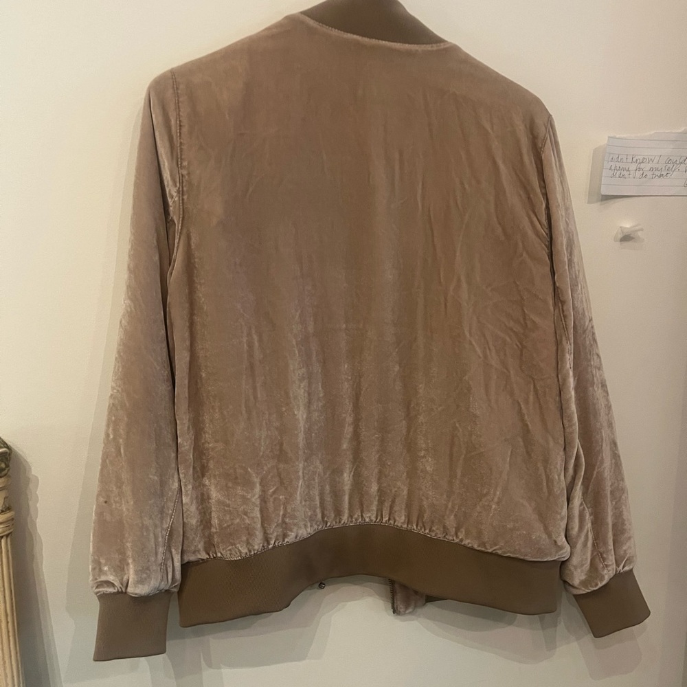 dust rose velvet madewell bomber jacket - Picture 2 of 3